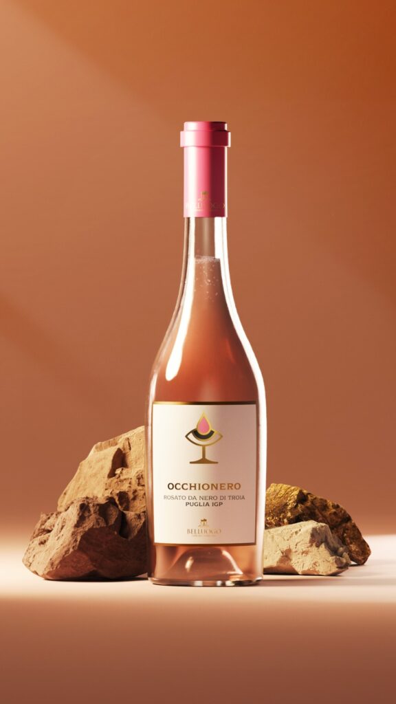 vino rosato nero di troiax belluogo occhionero 3d